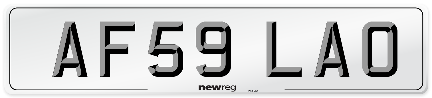 AF59 LAO Number Plate from New Reg